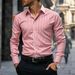 Retro Stripe Print Shirt For Men – Slim Fit Long Sleeve Button-Up With Stretch Fabric (M-3XL, Breathable & Wrinkle-Resistant, Casual & Office Wear)_viptrois.com