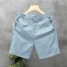 Men's Clothing Men's White Slim Fit Casual Shorts Trendy Brand Wearable Light Luxury Five Point Summer Pants_viptrois.com