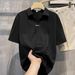 Men's Wrinkle-Resistant Short-Sleeve Shirt – Breathable & Stylish Casual Office Wear (Black/White/Deep Brown, Sizes M-3xl)_viptrois.com