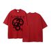 Auspicious Snake Zodiac Printed Men's Short-sleeved T-shirt Red Festive Pure Cotton Men's T_viptrois.com