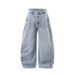 Streetwear Baggy Jeans For Men - Vintage Washed Denim Pants With Unique Scythe Cut, Loose Fit, Comfortable & Stylish For Urban Fashion_viptrois.com