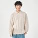 Autumn Trend Men's Knitted Loose Versatile Turn-Down Collar Pullover Casual Sweater Old Money Style Warm Inner Layer Top_viptrois.com