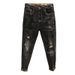 Men's Clothing Autumn Skinny Jeans Men's Black Nine Point Pants Ripped Patches Retro Trendy Men's Pants Casual Ins_viptrois.com
