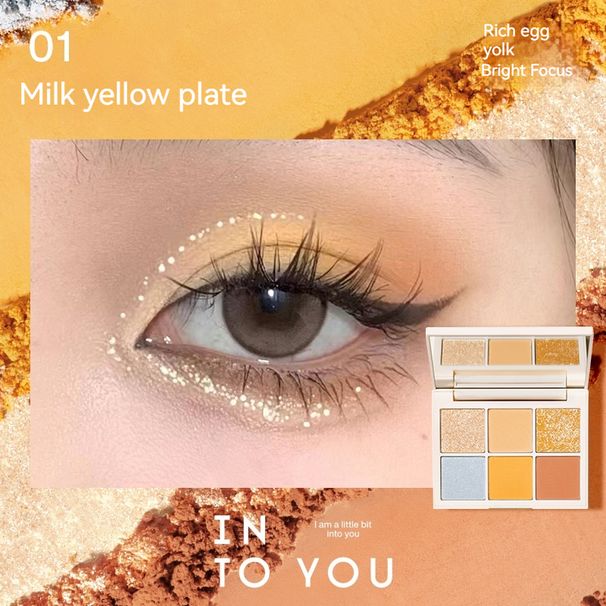 Six eye shadow Female Shell Milk Yellow Plate Earth Color Portable _viptrois.com