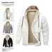 Men's Clothing Fleece-Lined Hooded Zip-Up Sweatshirt Warm Winter Casual Jacket For Men (Black, White, Army Green, Navy, Dark Gray, Light Gray)_viptrois.com