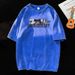 220g Pure Cotton Trendy Brand American Street Cross Print Half Oversized Short Sleeved T-shirt For Men_viptrois.com