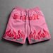 Men's Clothing Gothic Style Flame Print Men's High Street Shorts Summer Trendy Loose Casual Versatile Athletic Bottoms_viptrois.com
