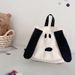 Kids Backpack - Cute Cartoon Dog Print, Fashionable Color Block Canvas Daypack For Boys & Girls, Lightweight Travel Bag For Toddlers_viptrois.com