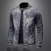 Men's Clothing Lapel Motorcycle Denim Jacket Personality Retro Slim Fit Fashion Tops Casual Coat_viptrois.com