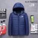 Men's Clothing Autumn And Winter Men's Short Light Cotton Coat Sports Letter Thickened Middle Aged And Young Winter Coat_viptrois.com