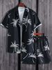 Men's Clothing Men's Casual Loose Short Sleeved Shirt Shorts Hawaiian Suit Trend 3D Digital Printing_viptrois.com