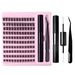 Lash Extension Set Sectional Fleece Glue Tweezers Set Natural Thick False Eyelashes C-curl Single Eyelash Cluster_viptrois.com