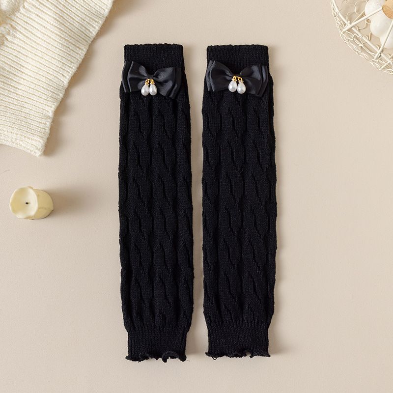 Mother & Kids Children's socks autumn and winter white knitted jk long calf socks leg covers warm lolita lolita pile socks_viptrois.com