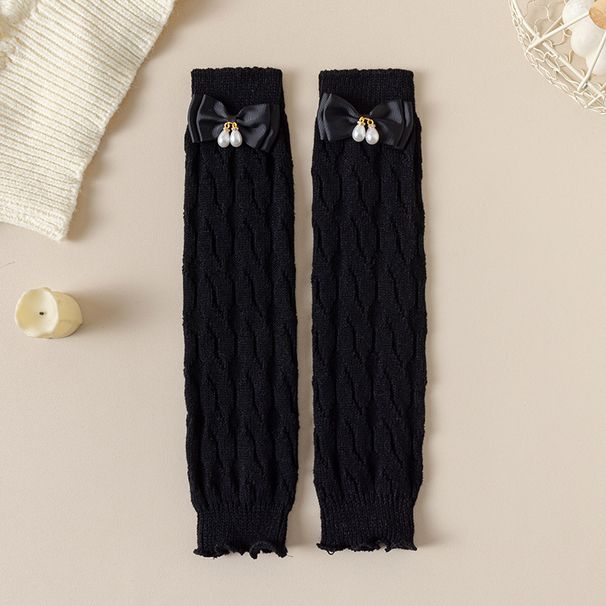 Mother & Kids Children's socks autumn and winter white knitted jk long calf socks leg covers warm lolita lolita pile socks_viptrois.com