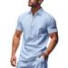 K Men's New Solid Color Loose And Simple Lapel Outdoor Casual Polo Shirt_viptrois.com