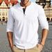 Henley Shirt – Autumn Weight Long Sleeve Tee In Heathered Cotton Blend (Wine/Black/Light Blue/Army Green/White/Brown/Light Grey/Denim Blue)_viptrois.com