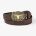 Embossed Belt For Men, Vintage Ethnic Style, High-end Feel, Alloy Plate Buckle Waist Seal_viptrois.com