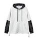 Two-Piece Hooded Cardigan Sweatshirt For Men, Spring Loose Trendy College Style, Color-Block Plaid Patchwork Long_viptrois.com