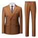 Hot Selling Men's New Double Breasted Suit Set In Spring And Autumn, Fashionable And Casual Solid Color Suit Two-piece Set_viptrois.com