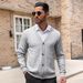 Men's Jacquard Knit Button-Up Cardigan – Slim-Fit Breathable Pullover With Textured Pattern (S-XXXL)_viptrois.com