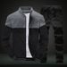 Men's Baseball Jacket & Joggers Set | American Sizing (S-XXL) | Lightweight Polyester | Trendy College Outfit (Yellow/Red/Gray/Black)_viptrois.com