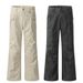 Men's Clothing High street washed distressed workwear jeans men's trendy brand design pleated split stitching wide leg straight trousers_viptrois.com