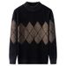 New High-quality Thickened Faux Mink Fur Men's Sweater For Middle-aged And Young People, Casual Diamond Shaped High Elasticity Knitted Sweater_viptrois.com