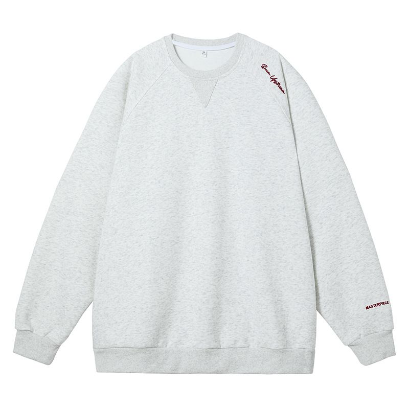 Men's Clothing Round Neck Sweatshirt Letter Embroidery Raglan Sleeve Hoodie Retro Loose Jacket_viptrois.com