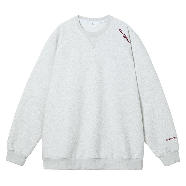 Men's Clothing Round Neck Sweatshirt Letter Embroidery Raglan Sleeve Hoodie Retro Loose Jacket_viptrois.com