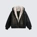 Washed Denim Cotton Clothes With Fleece Jacket American Street Waste Soil Cotton Clothes_viptrois.com