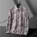 CT Plus Size Long Sleeve Shirt Men, Loose Fit Casual Digital Print Shirt, Extra Large Size, Slightly Stretchy For Autumn_viptrois.com