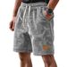 Men's Clothing New Independent Station Men's Daily Casual Waffle Loose Drawstring Shorts_viptrois.com