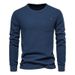 Autumn European High Quality Round Neck Pocket Waffle Long T Top Men's T-Shirt_viptrois.com