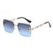 New Frameless Chain Leg Cut Square Large Frame Women's Sunglasses, Internet Famous, Same Style Men's Trendy Sunglasses_viptrois.com
