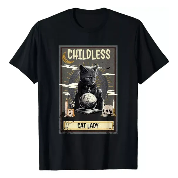 MENS WOMENS Childless Cat Lady Tarot Card T-Shirt Mens Womens Tees Top ,Unisex Tee_viptrois.com