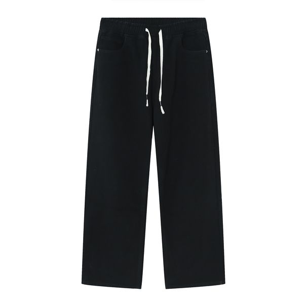 M TL CL O TH ES Men's Fashion New Men's Pants Elastic Waist Straight Loose Wide Leg Pants_viptrois.com