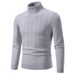 Men's Clothing Men's High Neck Knit Sweater Slim Fit Casual Pullover Soft Breathable Fabric Stylish Solid Color Long Sleeve Top For Autumn Winter_viptrois.com