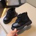 Child's shoes Ankle boots Boys side zipper Fashion Martens girls soft soled single boots solid color_viptrois.com