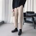 Suit Pants Men's Straight Hong Kong Style Nine-point Pants, Small Pants, Casual Pants, Korean Version Of Trendy Slim Pants Men's_viptrois.com
