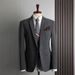 Modern Slim Fit Checkered Suit Set For Men - 3 Piece Formal Wedding & Business Attire With Vest (Grey Tones, Multiple Sizes)_viptrois.com