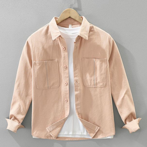 Thick And Long Sleeved Workwear Shirt For Men, Fashionable And Versatile, Artistic And Casual Loose Top_viptrois.com