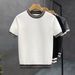 Men's Clothing Summer Comfortable Cool And Breathable Strong Twist Jacquard Texture Contrast Color Knitted T Shirt_viptrois.com