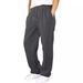 2027 Spring Autumn Fashion European-USA Style Sweatpants Men's Polyester Mid Waist Drawstring Pure Color Straight Type Jogging Pants_viptrois.com