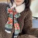 Christmas woolly scarf women's plush bib streamer patchwork warm neck_viptrois.com