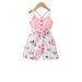 Mother & Kids INS Girls Fashion Mesh Splicing And Flower Full Print Jumpsuit Summer Dress_viptrois.com