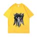 Wind Statue Printed Short Sleeve Men's Hip Hop Street Dark Gothic Couple T-shirt Top_viptrois.com