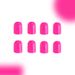 Short glossy rose red square nail wear nail simple sweet style Latin American European and American solid color wear nail manicure 24 pieces_viptrois.com