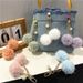 Bag Charm Cute Pearl Keychain Small Fresh Candy Plush Ball Bag Pendant Car Key Chain Earphone Cover Pendant Accessories_viptrois.com