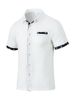Men's Clothing Hot Selling American Men's Cardigan Shirt Summer Casual Lapel Print Button Waffle Short Sleeve_viptrois.com