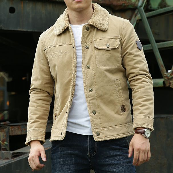 New Winter Men's Cotton-padded Jacket Piled And Thickened Green Middle-aged Casual Cotton-padded Clothes_viptrois.com